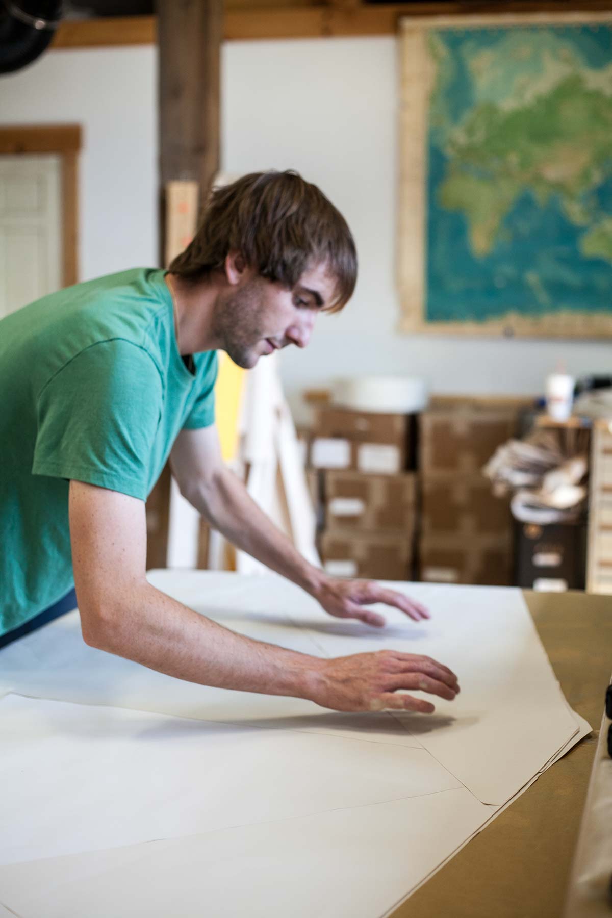 about-sail laying out sailcloth