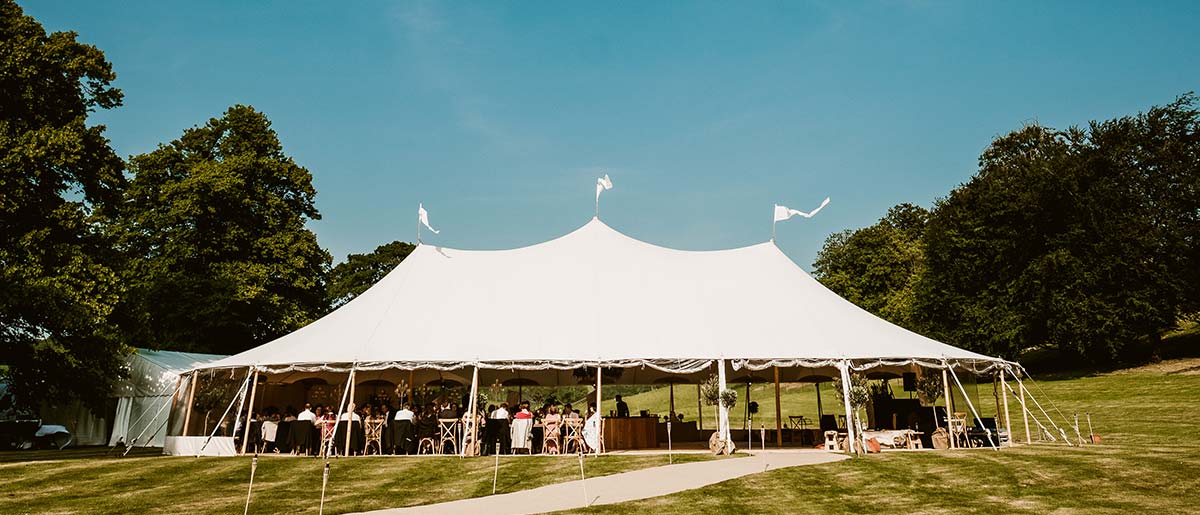 planning1 Big tent with a blue sky